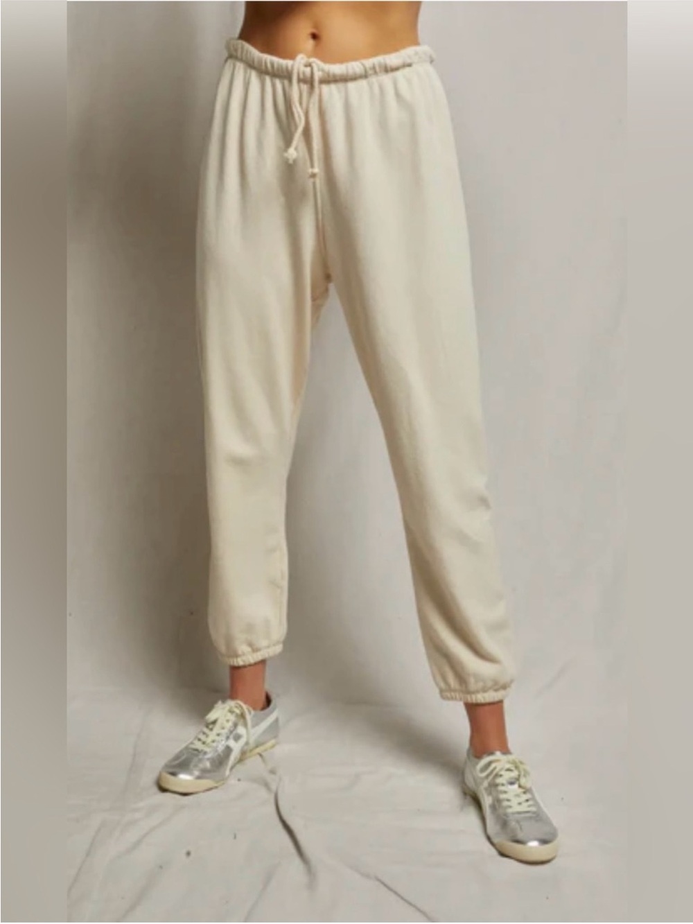 perfectwhitetee Johnny French Terry Easy Sweatpants in Sugar Large
